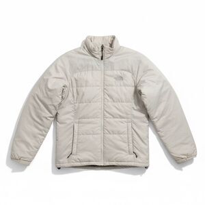 The North Face Women’s Puffer Jacket Size Medium Full Zip Ecru Gray
